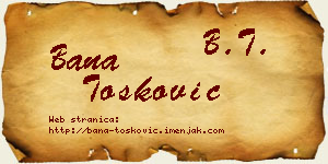Bana Tošković vizit kartica